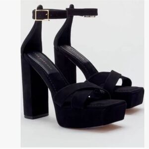 Good American Ankle Strap Platform Sandal Heels